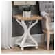 COZAYH Rustic Farmhouse Tray Top End Table - White