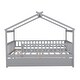 preview thumbnail 12 of 50, Full Size Wooden House Bed With Twin Size Trundle