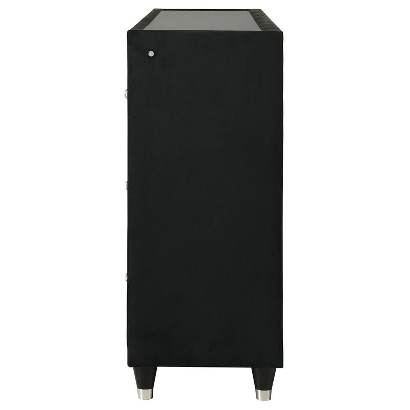 Lorient 8-drawer LED Flame Box Dresser and Mirror Black