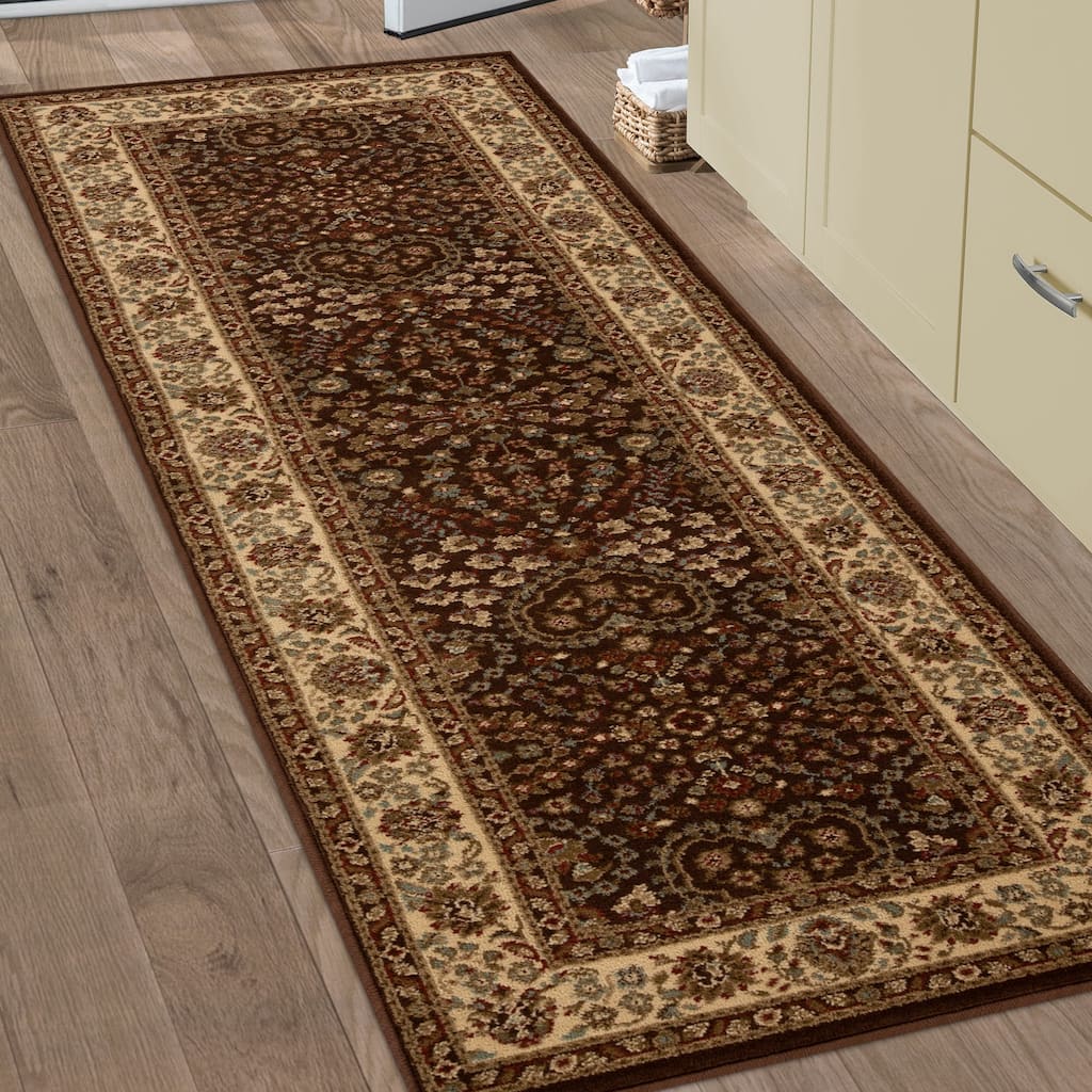 Superior Traditional Oriental Floral Power-Loomed Indoor Area Rug