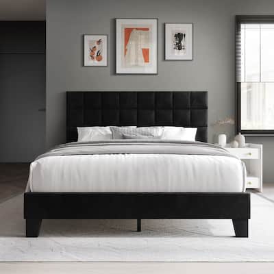 CraftPorch Simply Velvet Platform Bed