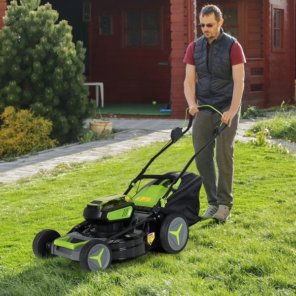 Costway 40V 18'' Brushless Cordless Push Lawn Mower 4.0Ah Batteries & - See  Details - Bed Bath & Beyond - 35168610