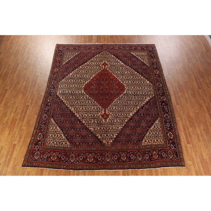 Hand Knotted Oriental 100% Wool Carpet Traditional Medallion Beige & Ivories Bidjar Area Rug - 12' 10'' X 10' 1''