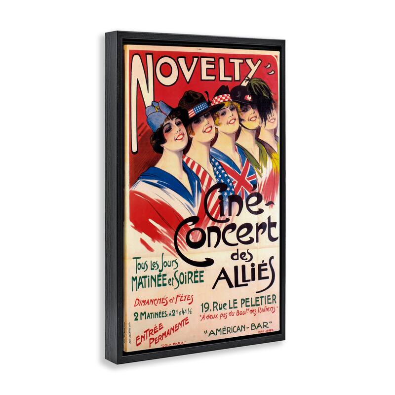 Stupell Vintage Novelty Concert Framed Floater Canvas Wall Art Design By Marcus Jules