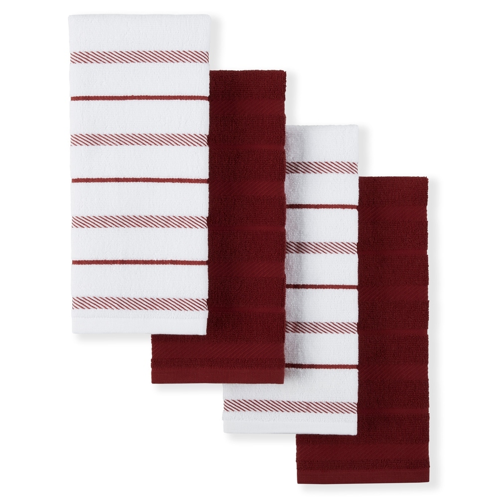 at Home Bistro Set of 3 Red Kitchen Towels
