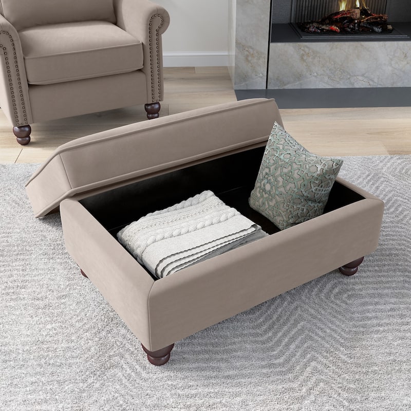 Bush Furniture Coventry Large Upholstered Storage Ottoman
