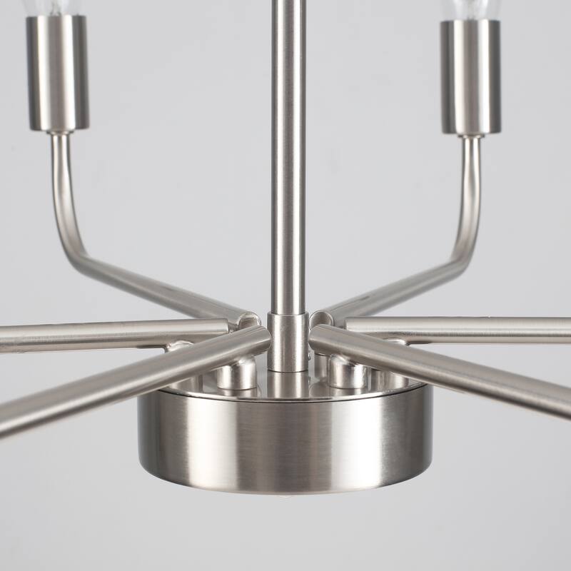 Modern Chandelier, Farmhouse Chandelier, 6-Light Metal Candle Style Chandelier for Dining Room Living Room Bedroom Kitchen