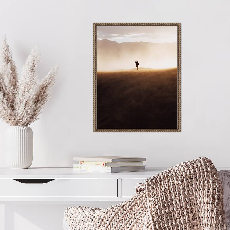Death Valley Cowboy by Death Valley USA Witold Framed Canvas Wall Art Print - Sylvie Beaded Gold