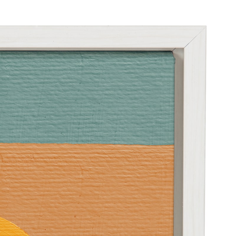 Kate and Laurel Sylvie Sunset Waves Framed Canvas by Cat Coquillette