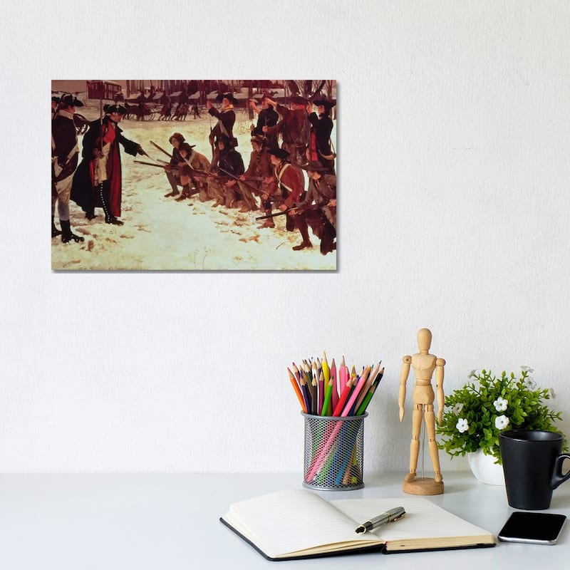 iCanvas "Baron von Steuben drilling American recruits at Valley Forge in 1778, 1911" by Edwin Austin Abbey Canvas Print - 8x12x0.75