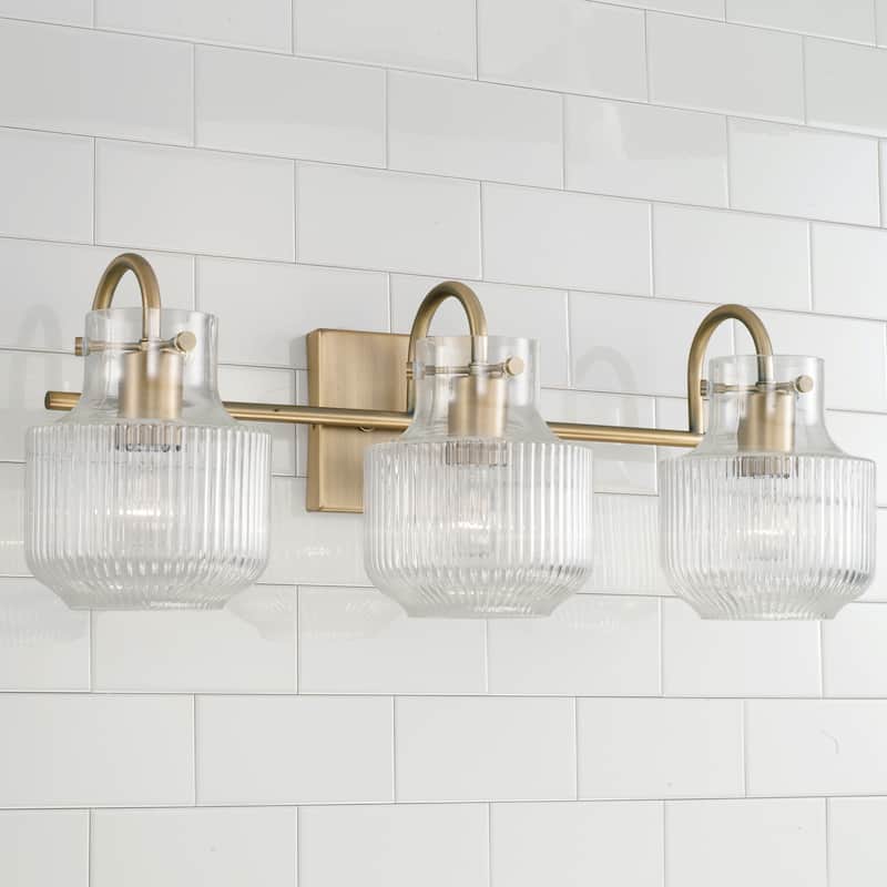 Nyla 3-light Bath/ Vanity w/ Clear Fluted Glass