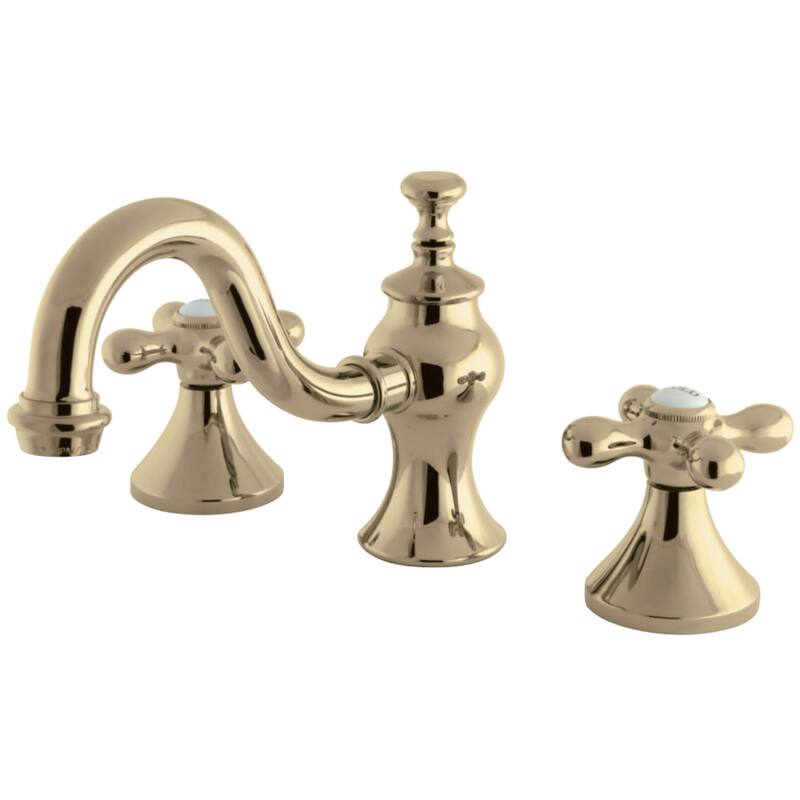 Kingston Brass 1.2 GPM Widespread Bathroom Faucet with Pop-Up Drain - Polished Brass