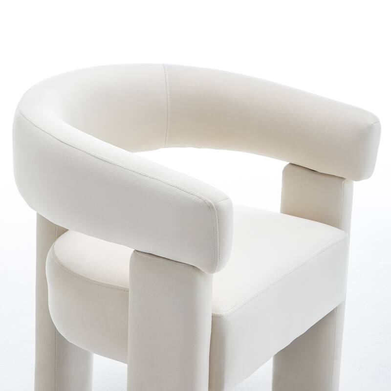 SEYNAR Modern Velvet Accent Chair Set of 2, Upholstered Barrel Armchair with Curved Back and Thickened Padded Seat