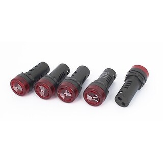 Flash Light Red LED Active Buzzer Beep Indicator AC/DC 110V Set of 5 ...