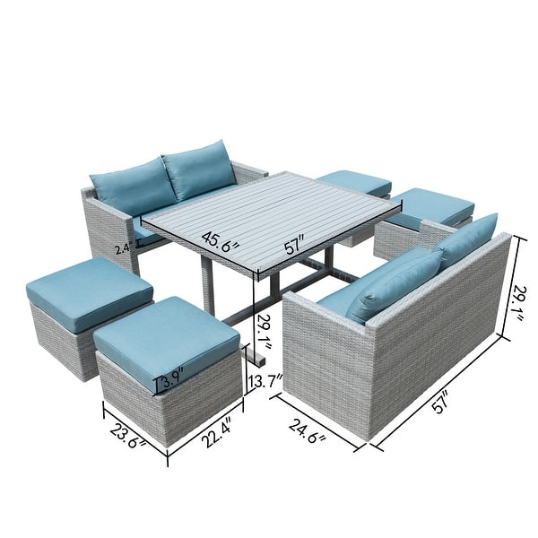 Corvus Martinka Aluminum 7-piece Wicker Outdoor Patio Dining Set