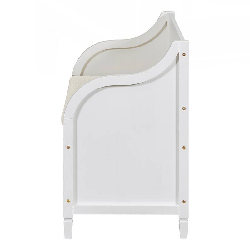 Rustic Style Solid wood Entryway Multifunctional Storage Bench with Safety Hinge