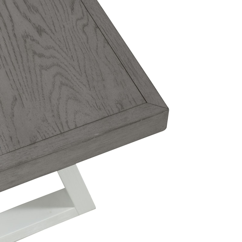 Palmetto Heights Two-Tone Shell White Driftwood Rectangular Cocktail Table