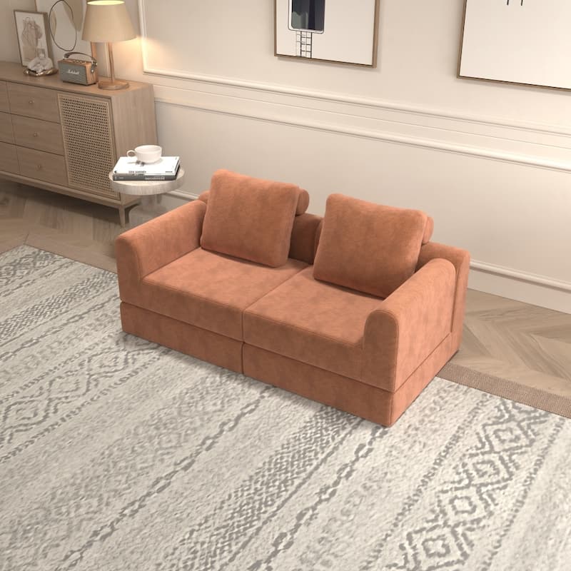 Multi-Functional Convertible Folding Sofa Bed with Memory Foam and Back Support