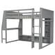 preview thumbnail 26 of 25, Multi-Functional Gaming Loft Bed with Built-in Desk & Storage Cabinets, Wood Bed Frame with LED and a Hanging Clothes Rack