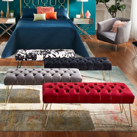 buy entryway velvet benches settees online at overstock our best living room furniture deals