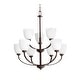 preview thumbnail 1 of 9, Quorum International Reyes 9 Light 31-1/4" Wide Chandelier Oiled Bronze