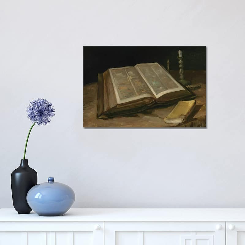 iCanvas "Still Life with Bible, 1885" by Vincent van Gogh Canvas Print - 12x18x1.5