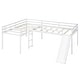 preview thumbnail 9 of 11, White L-Shaped Twin Loft Bed with Ladder, Slide, and Under-Bed Space, Solid Wood and MDF Construction