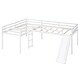 preview thumbnail 9 of 11, White L-Shaped Twin Loft Bed with Slide, Ladder, and Under-Bed Space