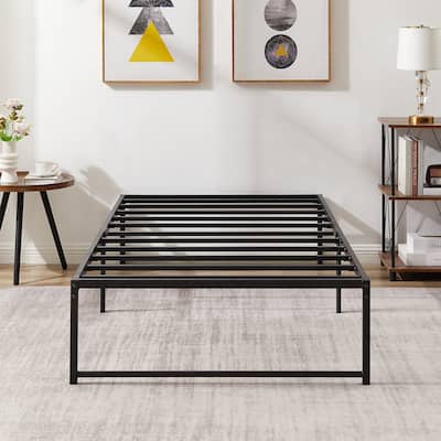 14.2-Inch Twin Size Metal Platform Bed Frame Heavy Sturdy Slat
