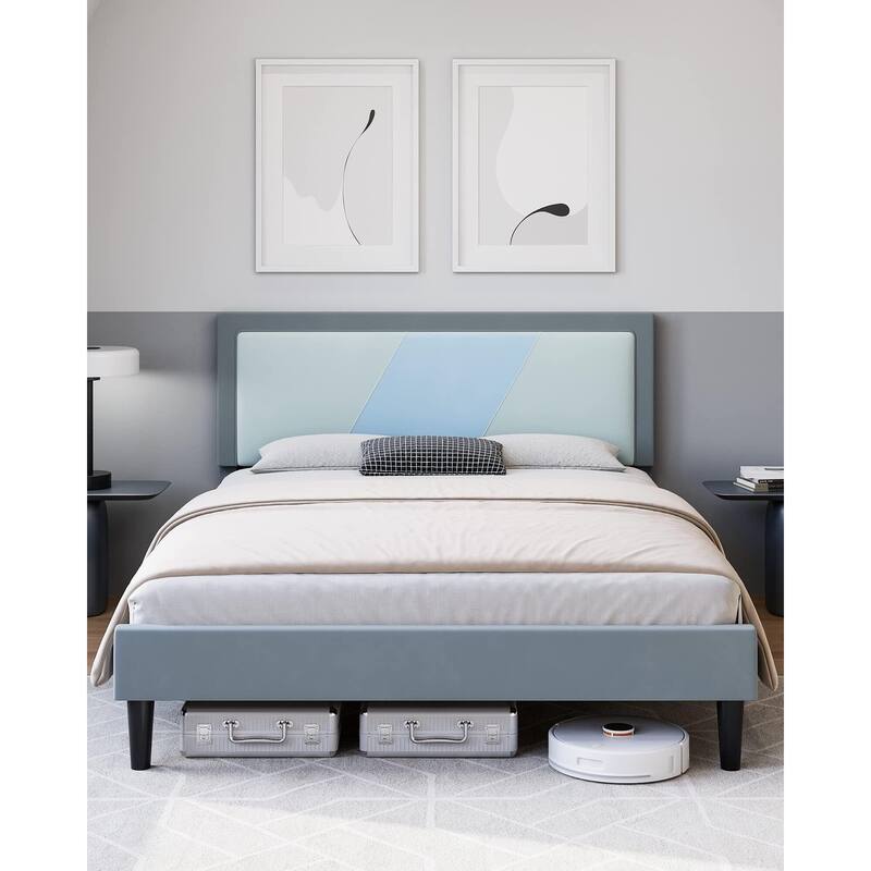 Bed Frame with Adjustable Height Headboard
