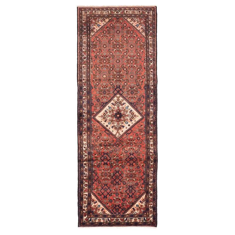 ECARPETGALLERY Hand-knotted Andelz Red Wool Rug - 3'8 x 10'4