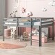 preview thumbnail 7 of 14, White Loft Bed with Ladder and Storage, Safe and Stylish Gray