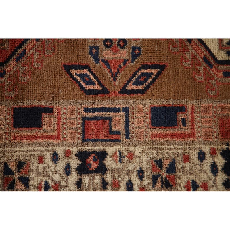 Traditional Ardebil Persian Vintage Runner Rug Handmade Wool Carpet - 2'10"x 10'5"