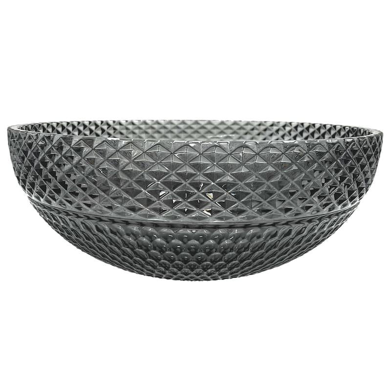 Jewel 16" & 14" Round Bowl Glass Crystal Bathroom Vessel Sink