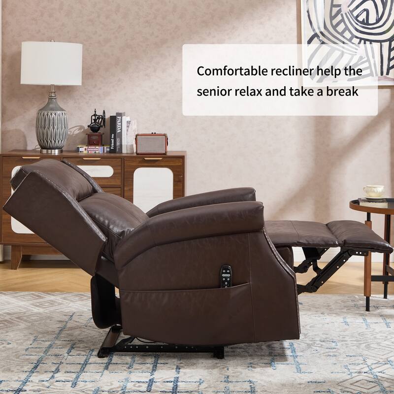 Faux Leather Recliner with 155 Degree Recline and 8 Vibration Nodes