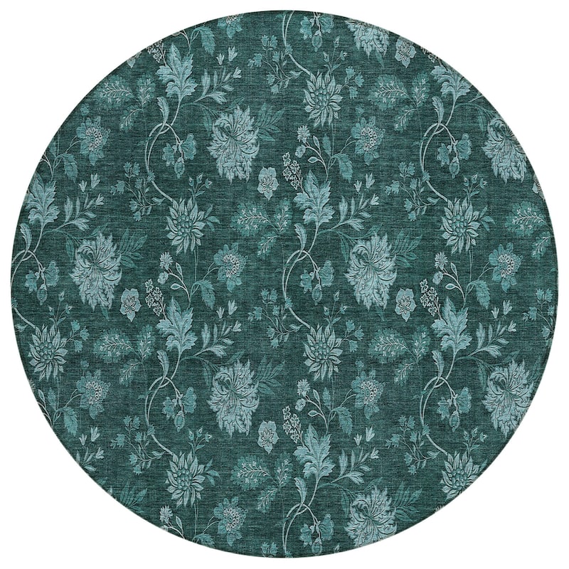 HomeRoots Floral Transitional Rectangle Outdoor Rug
