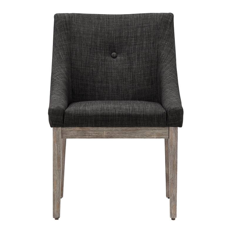 Voyager Button Tufted Slope Arm Linen Dining Chair (Set of 2) by iNSPIRE Q Artisan