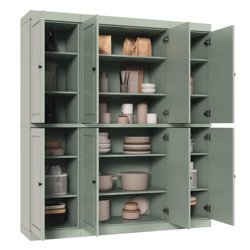 Palace Imports 100% Solid Wood 65" Kitchen China Pantry Cabinet - 65" x 71.5"