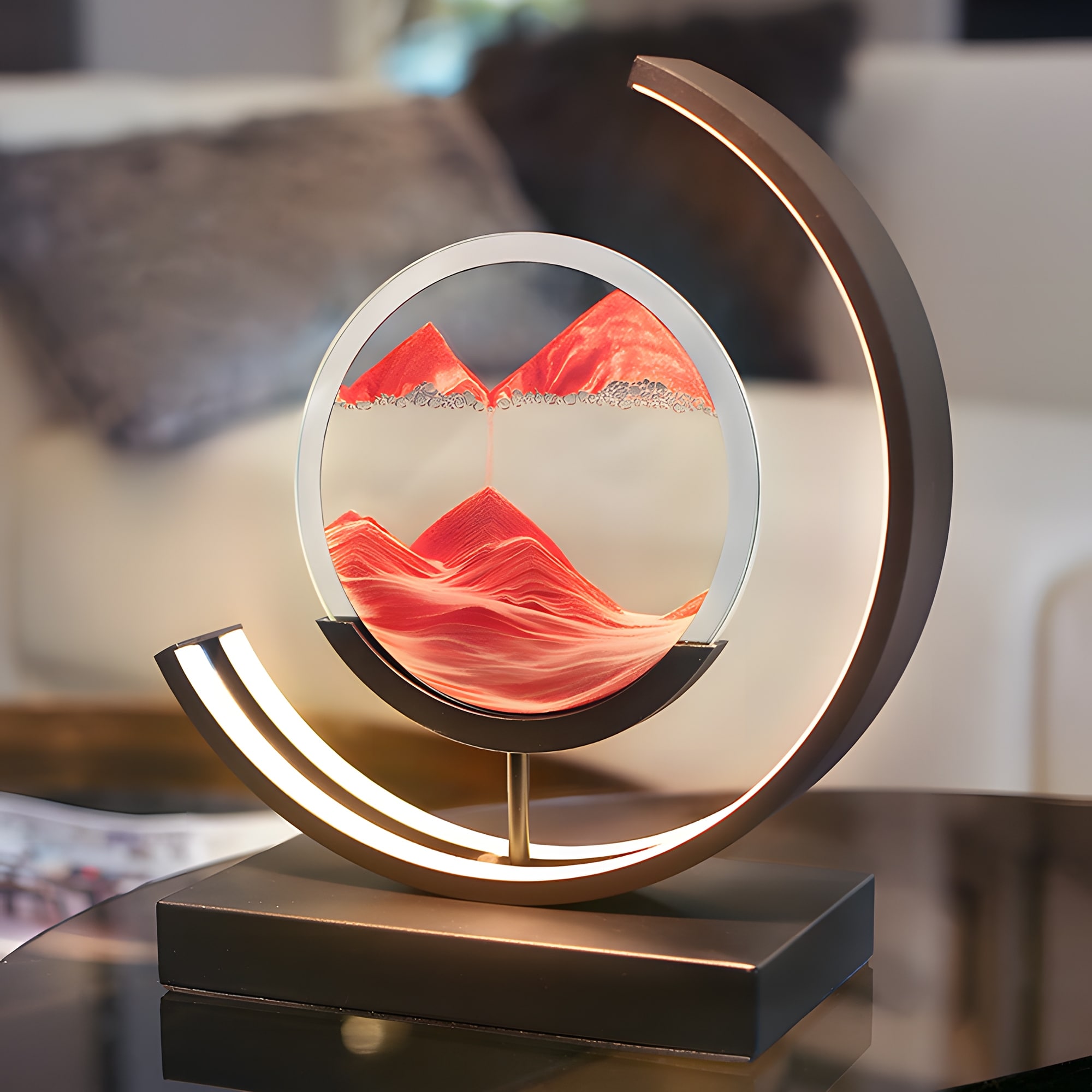 Moving Sand Painting Accent Table Lamp