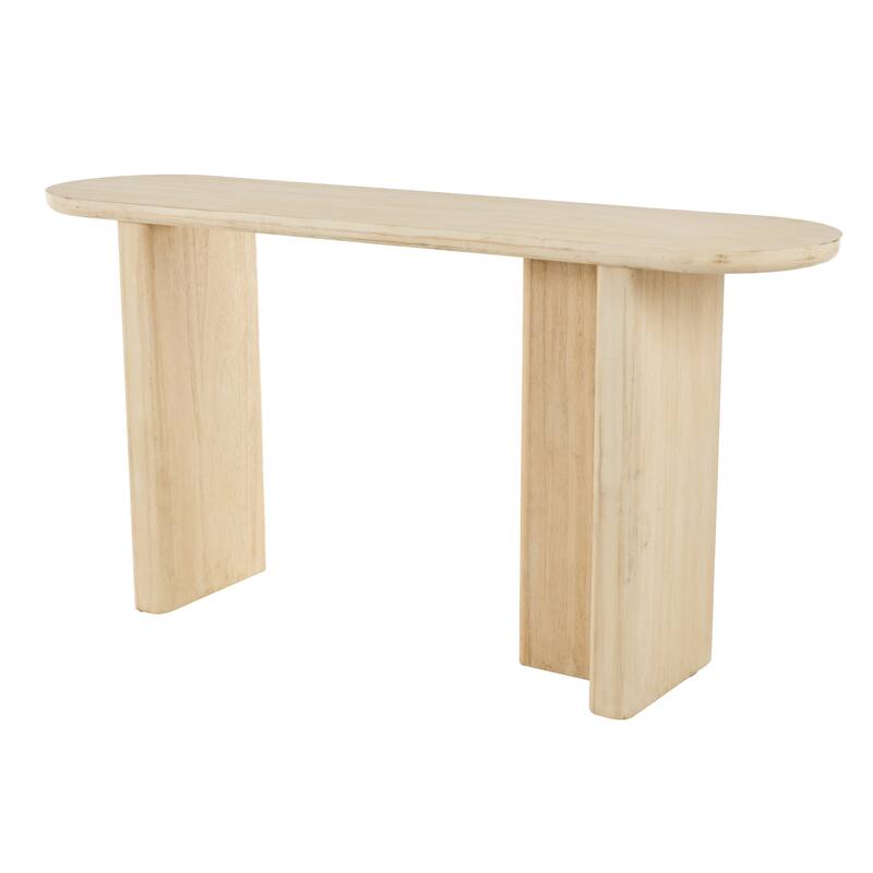 Wood Handmade Console Table - Light Brown - Roche River Decor