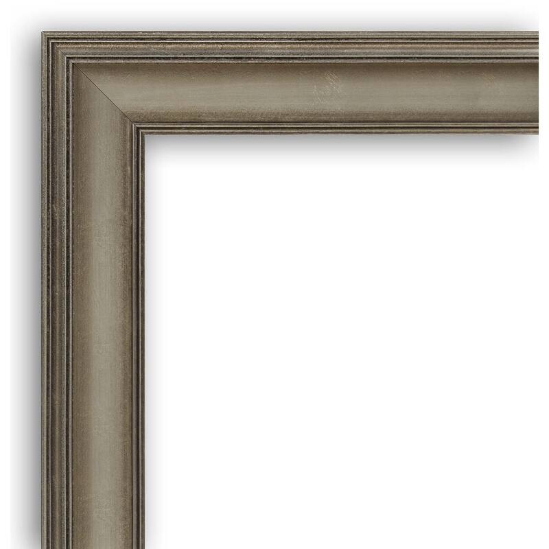 Mezzanine Antique Silver Narrow Wood Framed Black Corkboard Bulletin Board