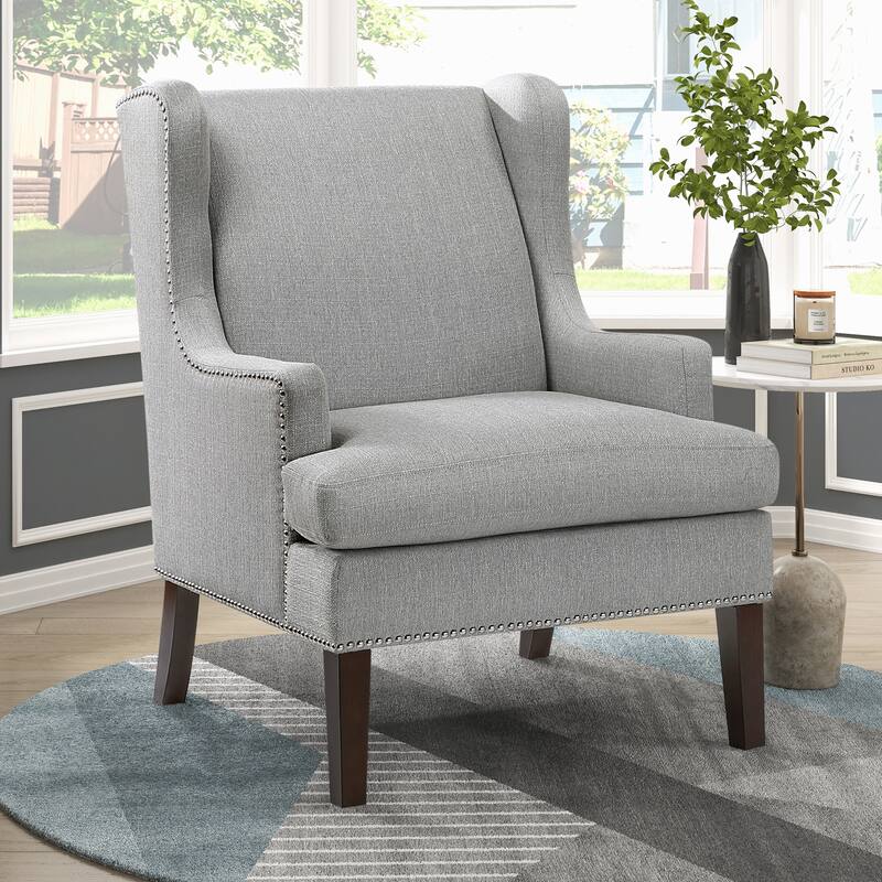 LaFollette 29" Textured Accent Chair - Nailhead Trim