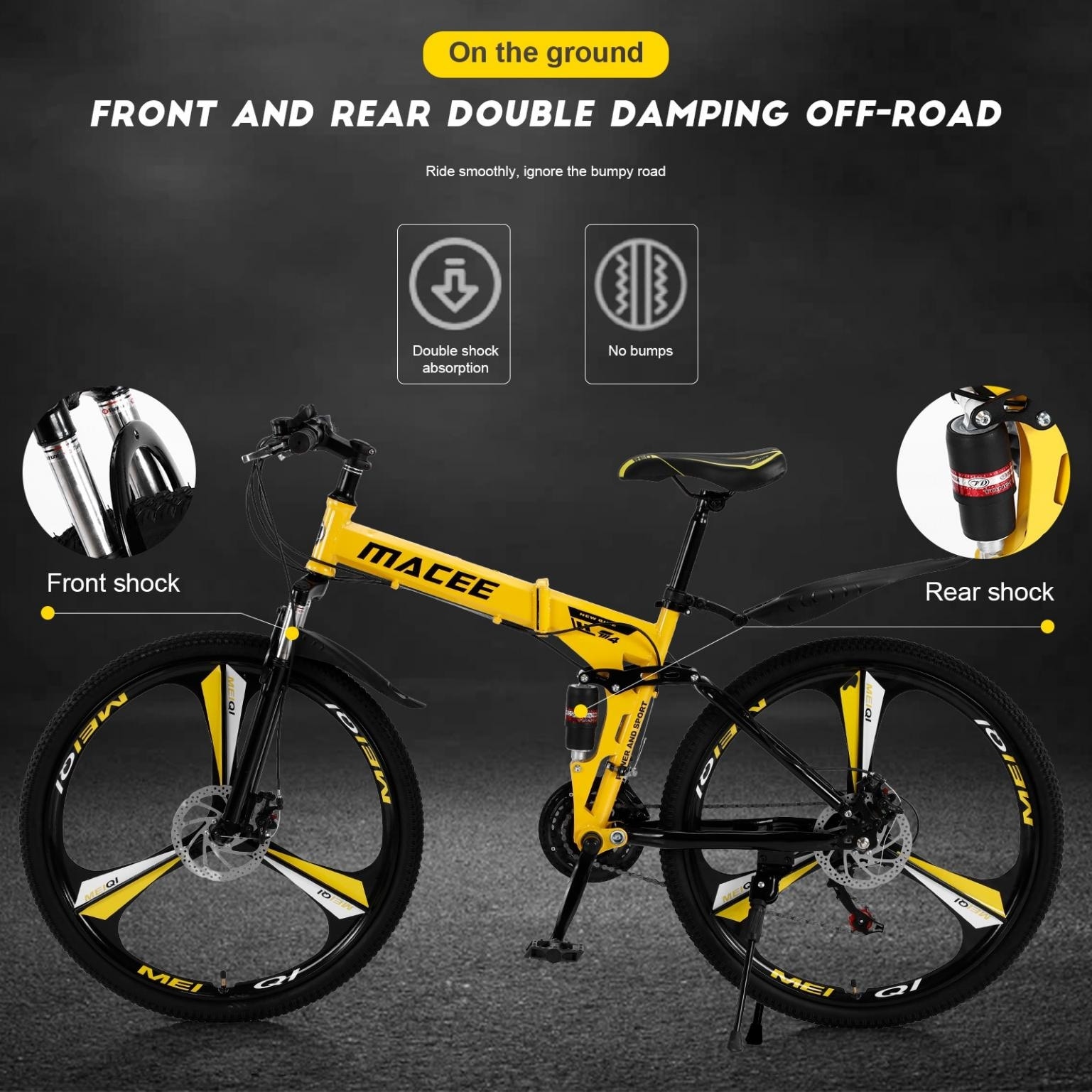 21 Speed 26in Folding Full Suspension Mountain Bike Bed Bath