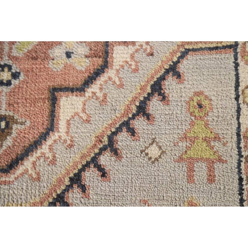 Geometric Beige Kazak Indian Runner Rug Handmade Wool Carpet - 2'5"x 7'8"
