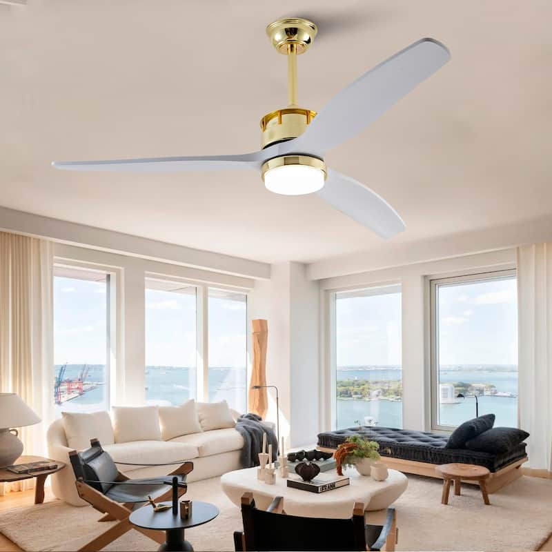 52" Ceiling Fans with Lights and Remote, 6 Speeds, Quiet DC Motor, Dimmable LED
