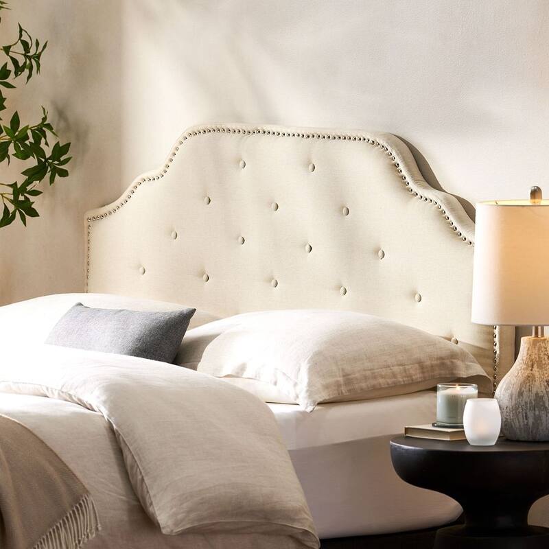 Queen & Full Tufted Headboard with Nailhead Trim by Christopher Knight Home