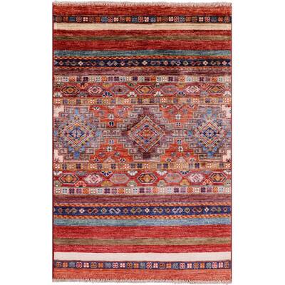 Golden Nile Khorjin Persian Gabbeh Hand Knotted Wool Rug - 2' 7" X 4' 0"