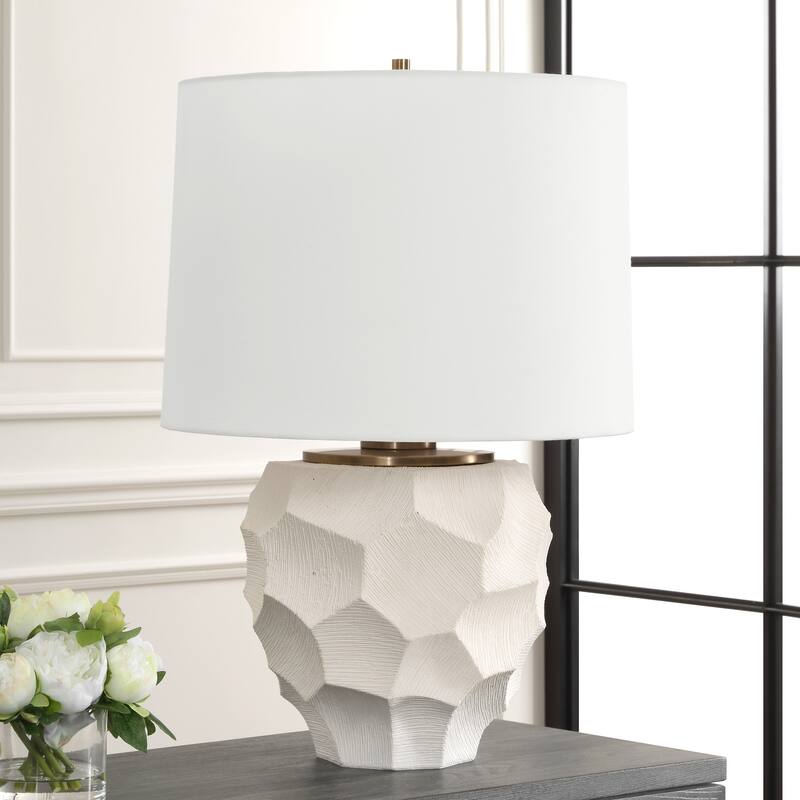 Uttermost On Edge Chalk White Table Lamp - 28" H X 19" W X 19" D