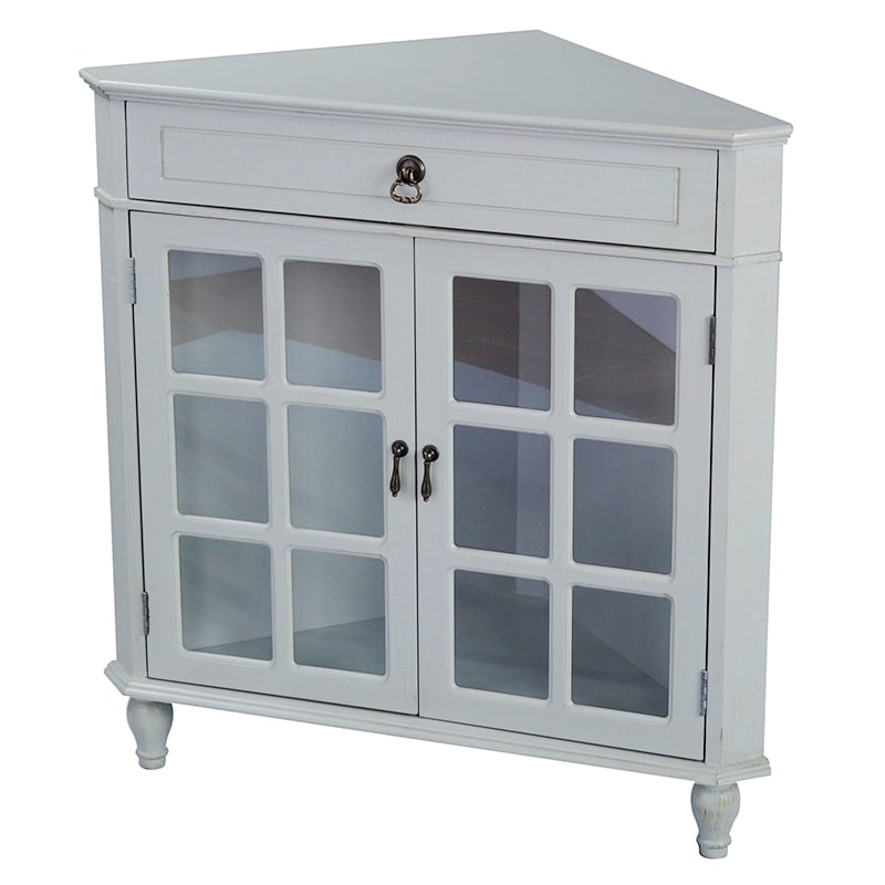 Shop 1 Drawer 2 Door Corner Cabinet W Paned Glass Inserts Mdf