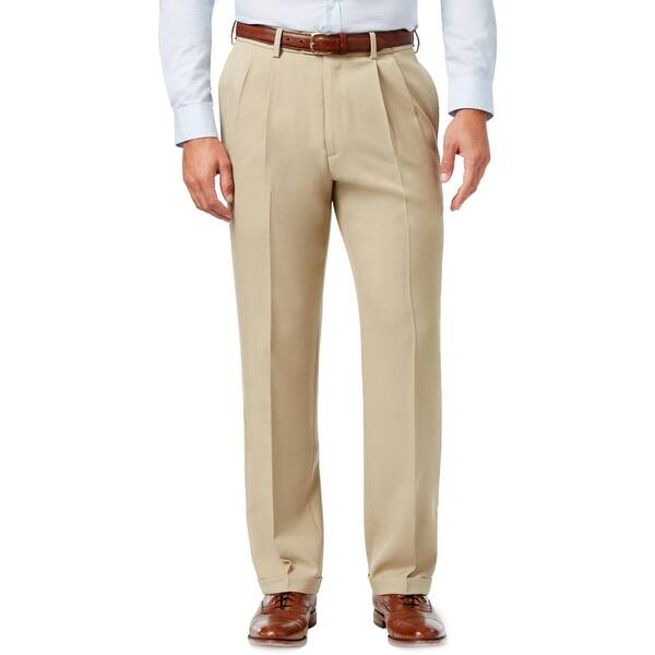 Shop Haggar Mens Dress Pants Pleated Classic Fit Overstock